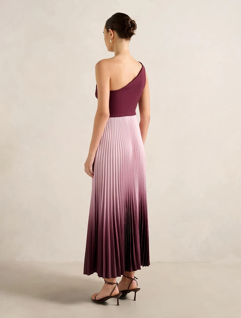 Olena One-Shoulder Pleated Midi Dress