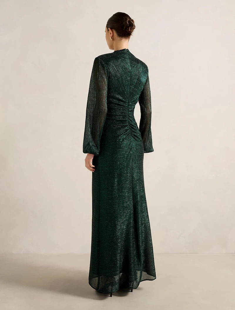 Kristen Long Sleeve Plisse Maxi Dress