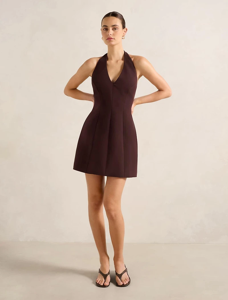Riley Structured Halter Mini Dress