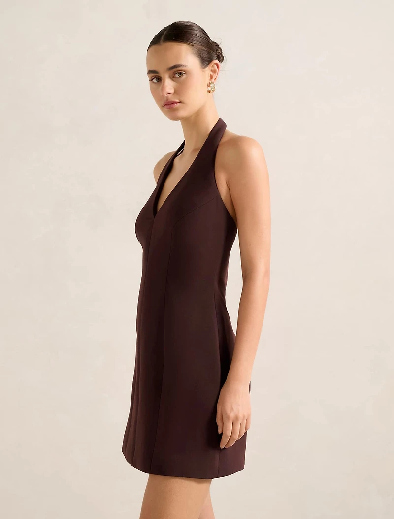 Riley Structured Halter Mini Dress