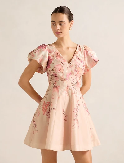 Camden Puff-Sleeve Mini Dress