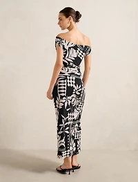 Gisella Tipped Mesh Midi Dress