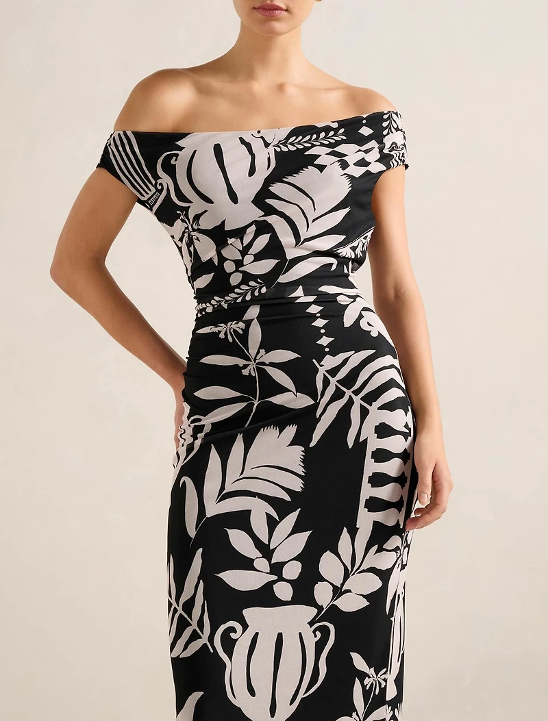 Gisella Tipped Mesh Midi Dress