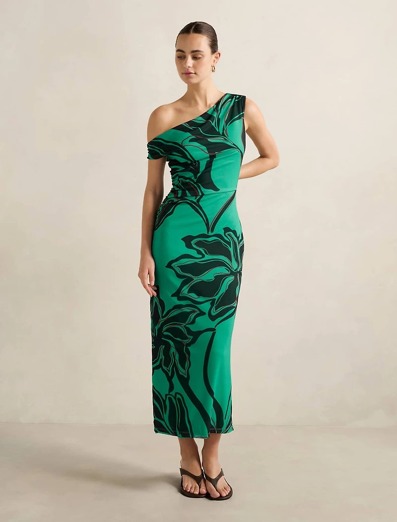 Gisella Tipped Mesh Midi Dress