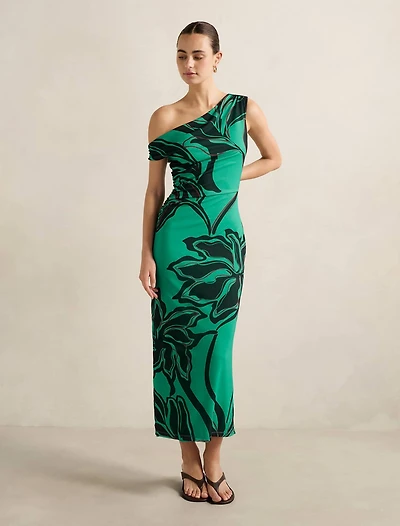 Gisella Tipped Mesh Midi Dress