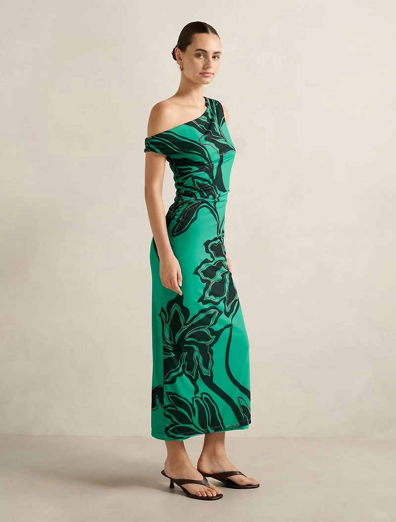 Gisella Tipped Mesh Midi Dress