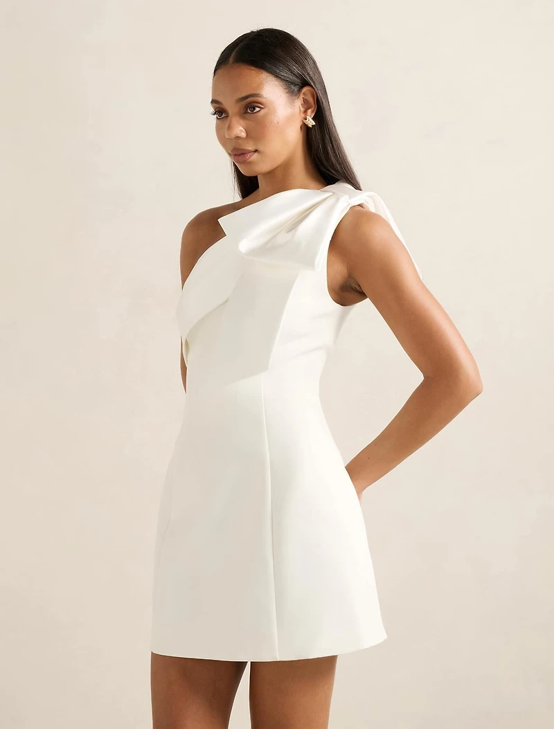 Holly Asymmetric Bow Mini Dress