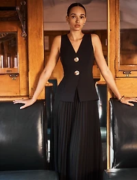 Larissa Pleated Vest Maxi