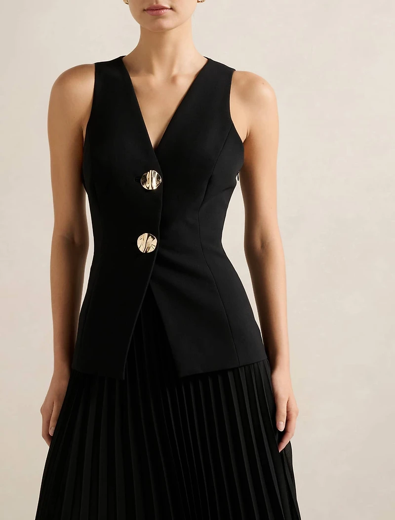 Larissa Pleated Vest Maxi Dress