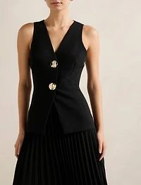 Larissa Pleated Vest Maxi Dress