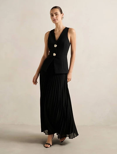 Larissa Pleated Vest Maxi Dress