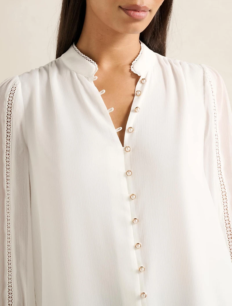 Morgan Trimmed Blouse