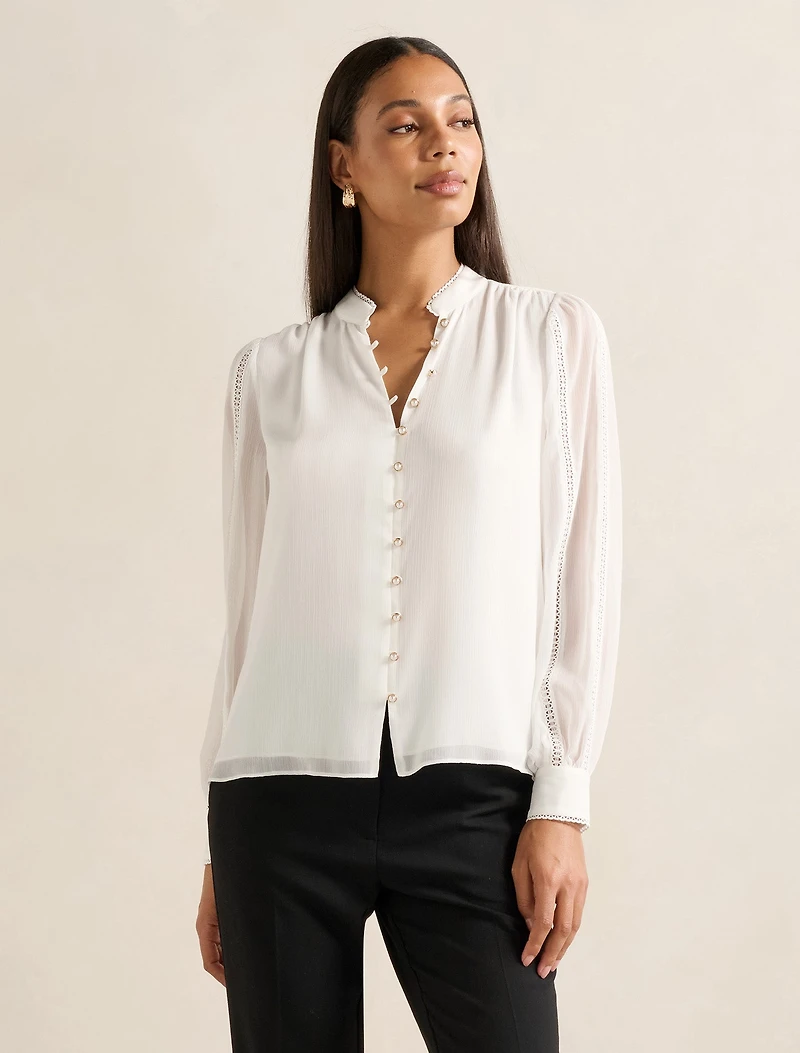 Morgan Trimmed Blouse