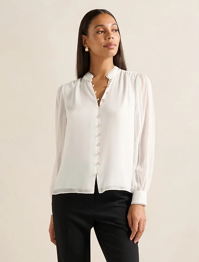 Morgan Trimmed Blouse