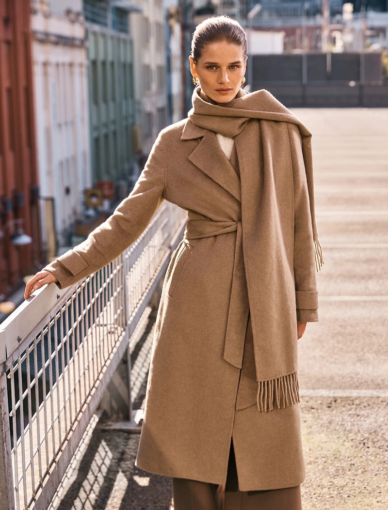 Saige Felled Scarf Coat