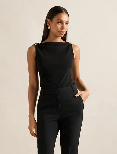 Cleo Hardware Detail Cowl Top