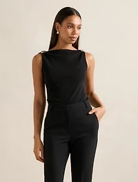 Cleo Hardware Detail Cowl Top