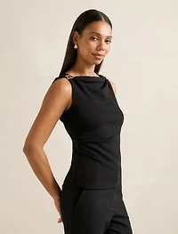 Cleo Hardware Detail Cowl Top