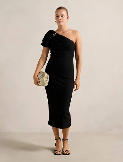 Linda One Shoulder Midi Dress
