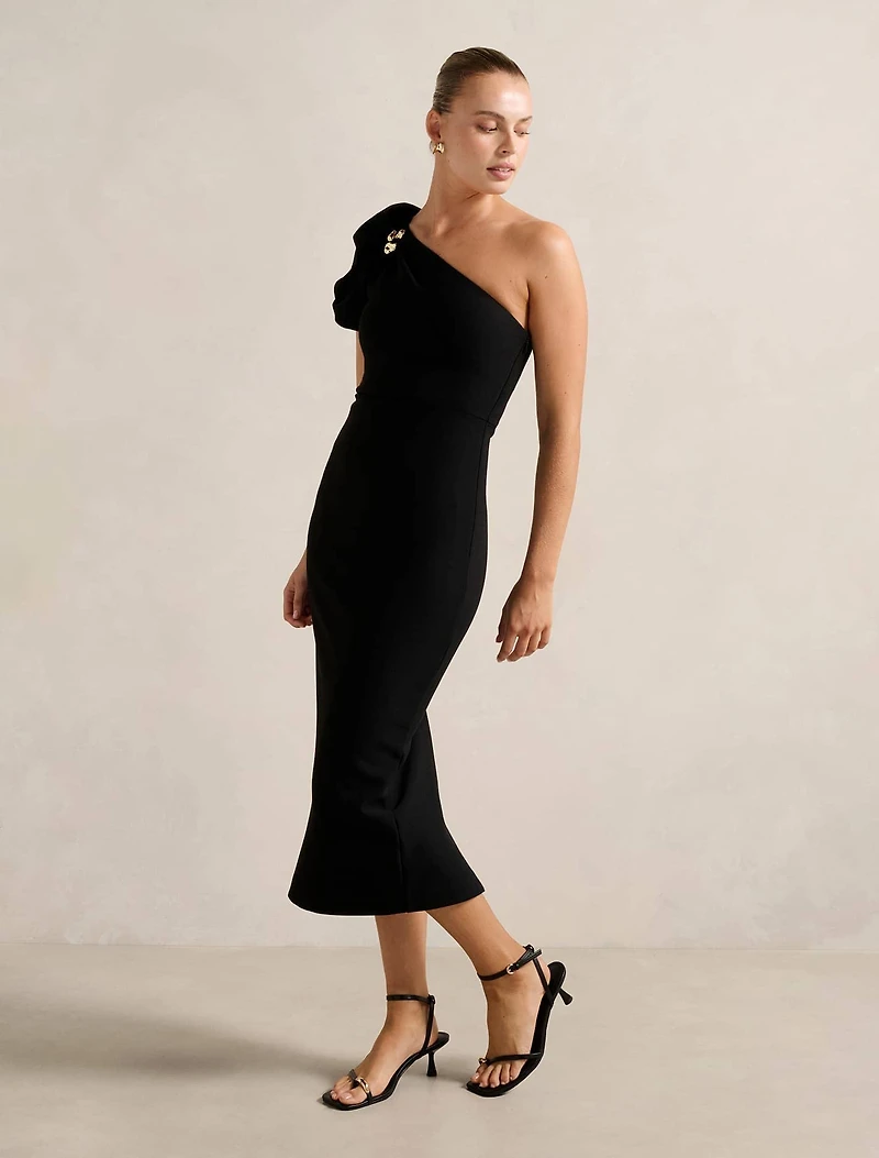 Linda One Shoulder Midi