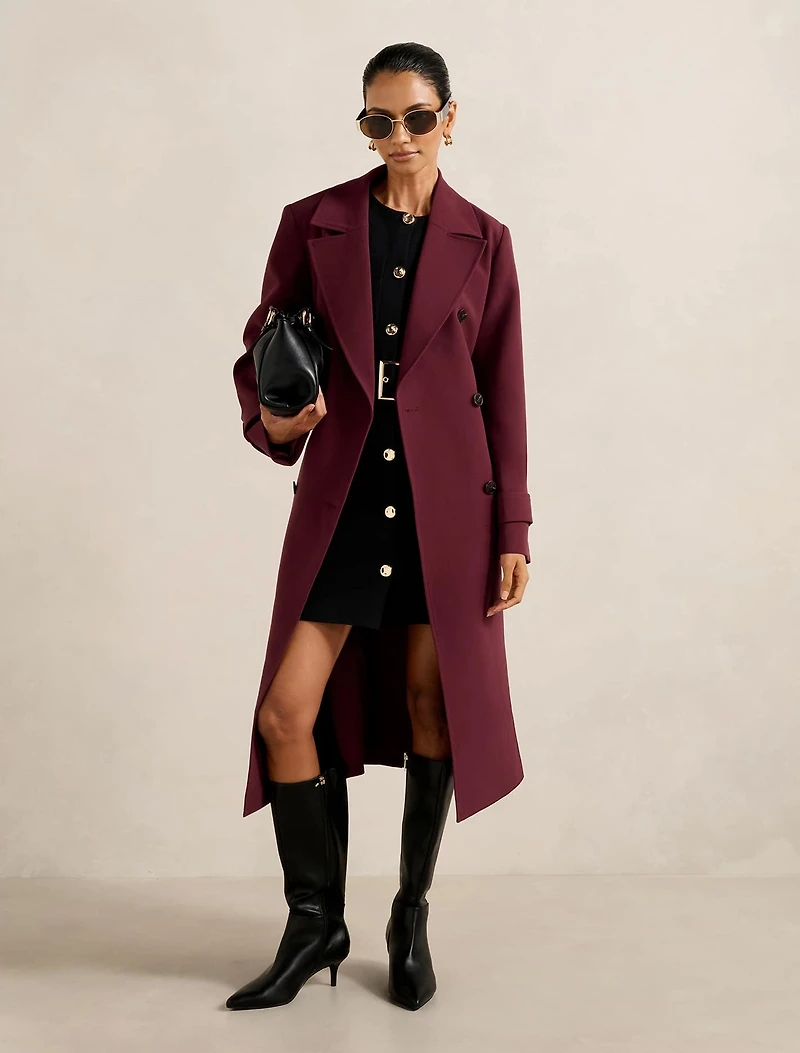 Lydia Petite Crepe Trench