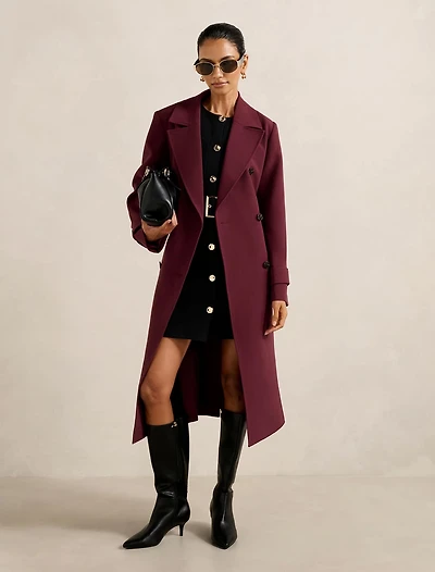 Lydia Petite Crepe Trench
