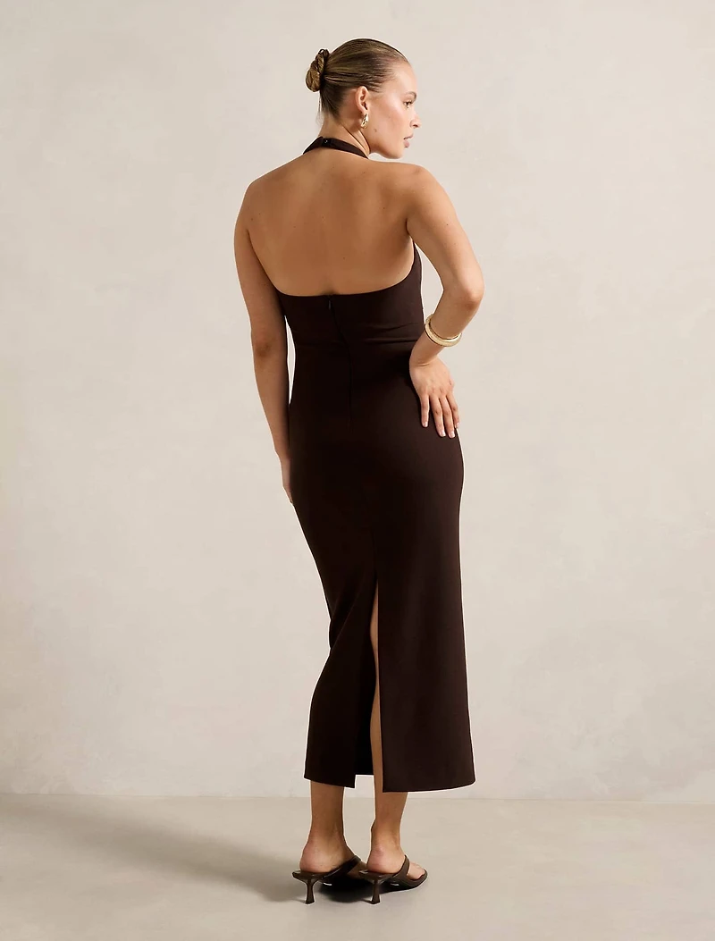 Georgie Halter Ruched Bodycon Dress