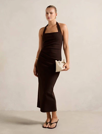 Georgie Halter Ruched Bodycon Dress