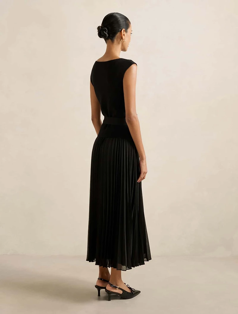 Lelani Petite Pleat Hem Midi Dress