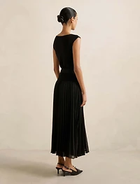 Lelani Petite Pleat Hem Midi Dress