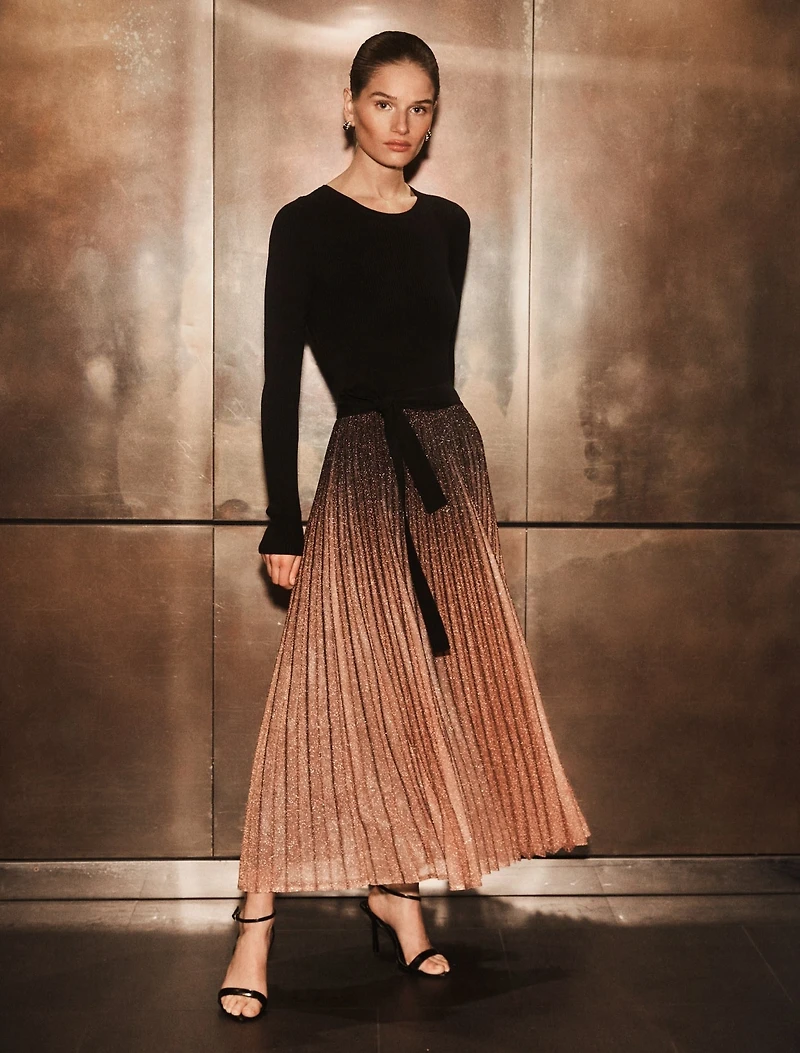 Celina Ombre Metallic Midi Dress