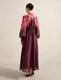 Camilla Long-Sleeve Printed Midi Dress