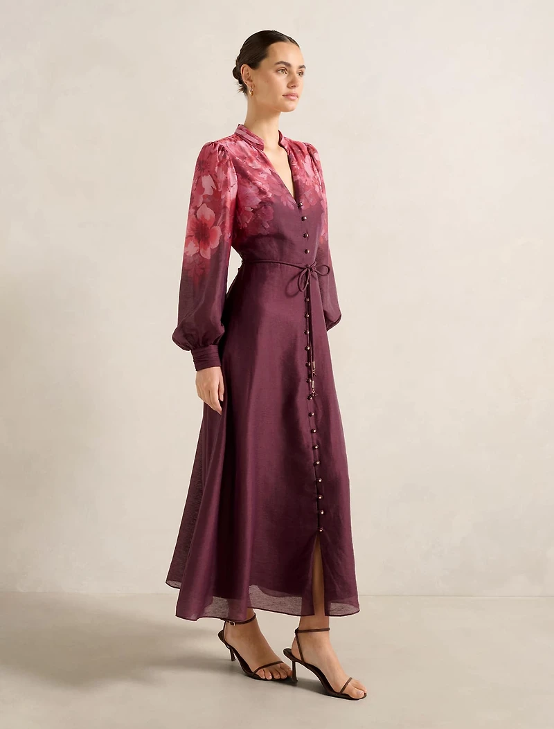 Camilla Long-Sleeve Printed Midi Dress