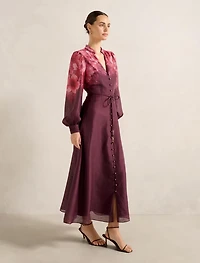 Camilla Long-Sleeve Printed Midi Dress