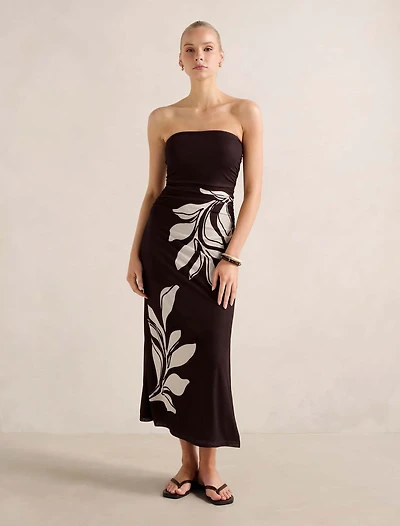 Mimi Mesh Ruched Midi Dress