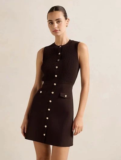 Issie Stitch Interest Mini Dress