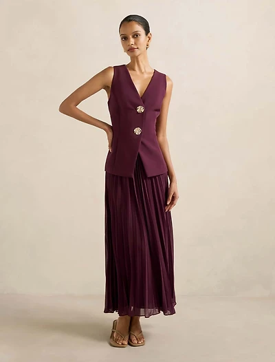 Larissa Petite Pleated Vest Maxi