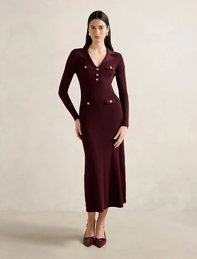 Alessandra Rib Knit Midi Dress