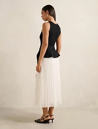 Peony Pleat Mixed Dress