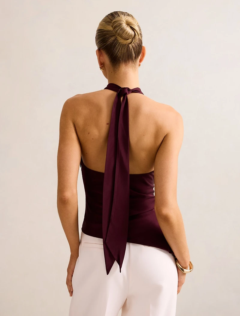 Skyler Halter Satin Top