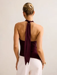 Skyler Halter Satin Top