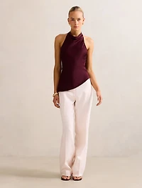 Skyler Halter Satin Top