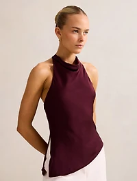 Skyler Halter Satin Top