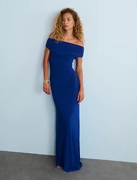 Romy Off Shoulder Jersey Maxi Dress