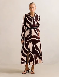 Elliana Printed Satin Midi Dress