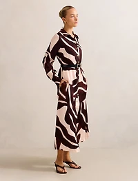 Elliana Printed Satin Midi Dress