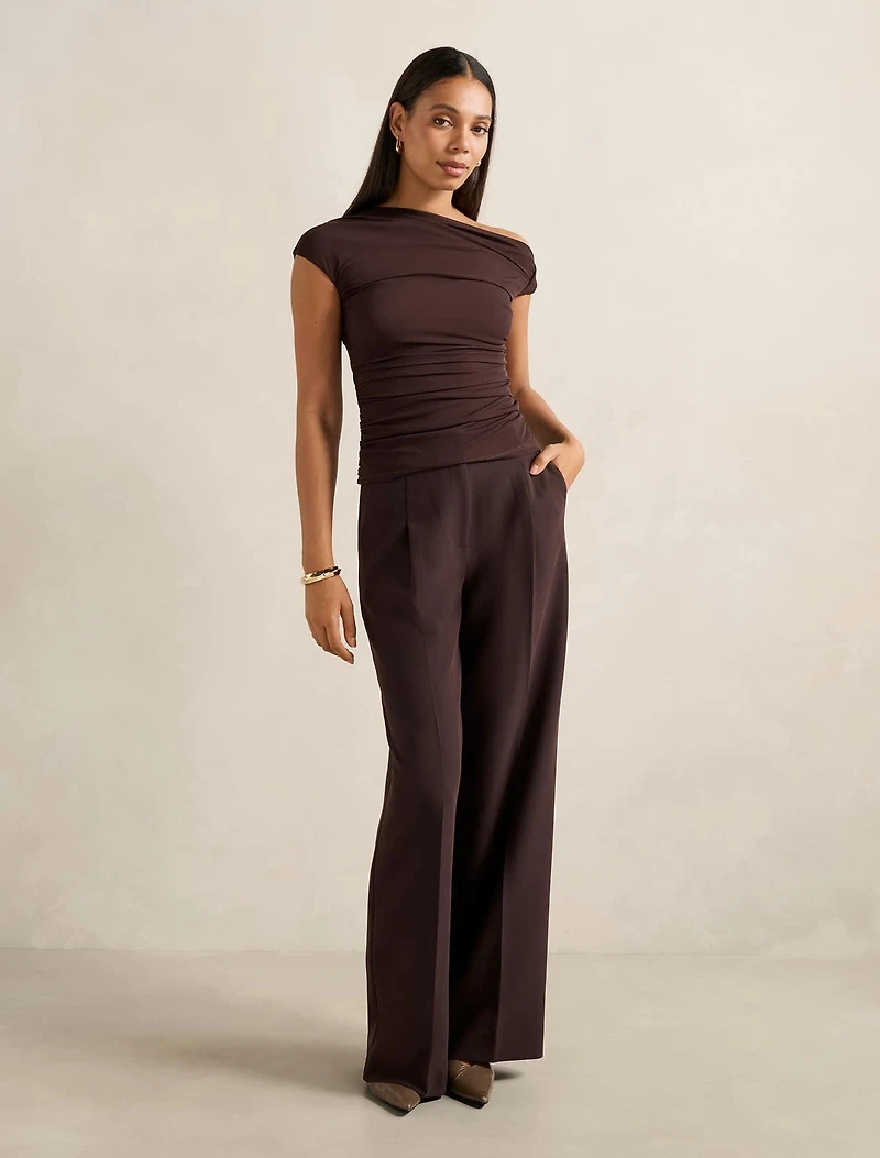 Rylee Tipped Shoulder Mesh Top