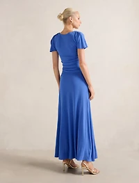 Gemini High Neck Jersey Maxi Dress