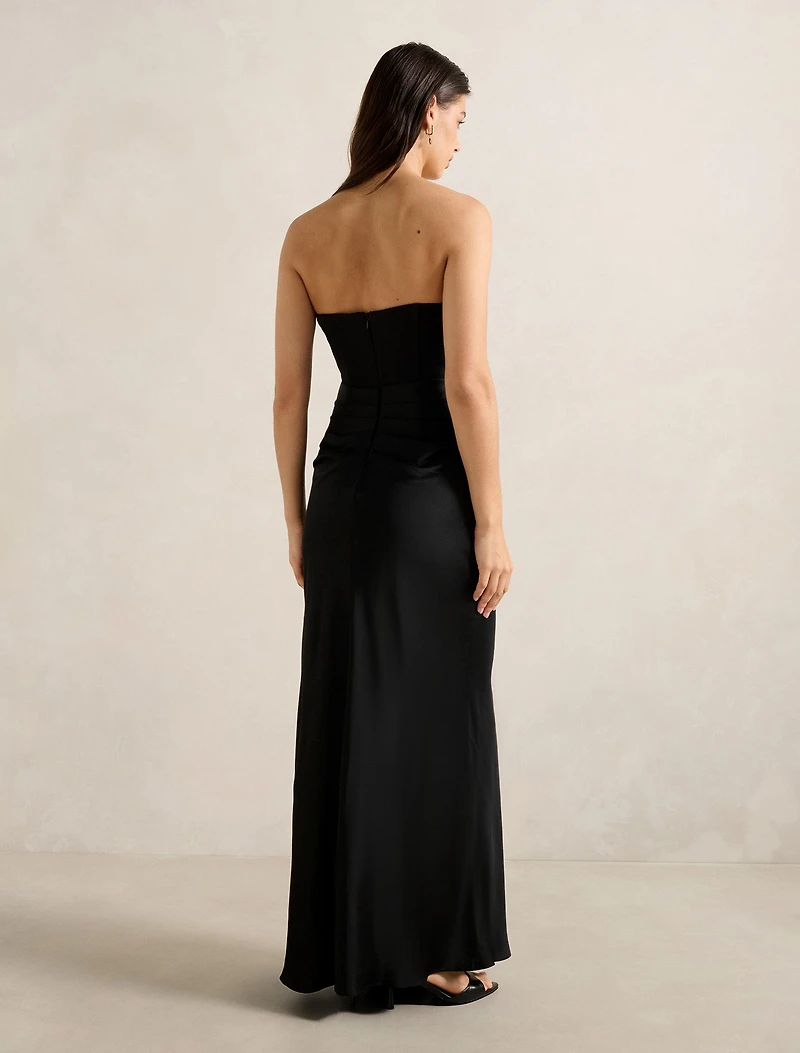 Isra Drape Strapless Maxi Dress