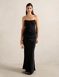 Isra Drape Strapless Maxi Dress